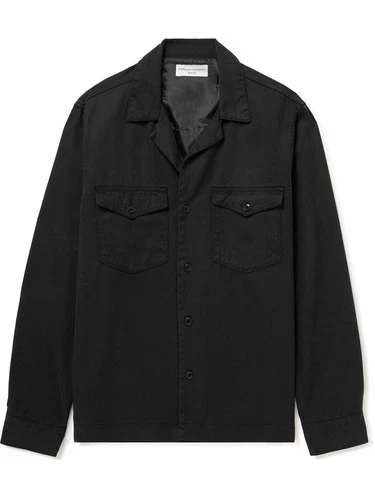 OFFICINE GENERALE Jonas Lyocell Twill Overshirt Jacket Black Mens LARGE Sold Out - product listing photo