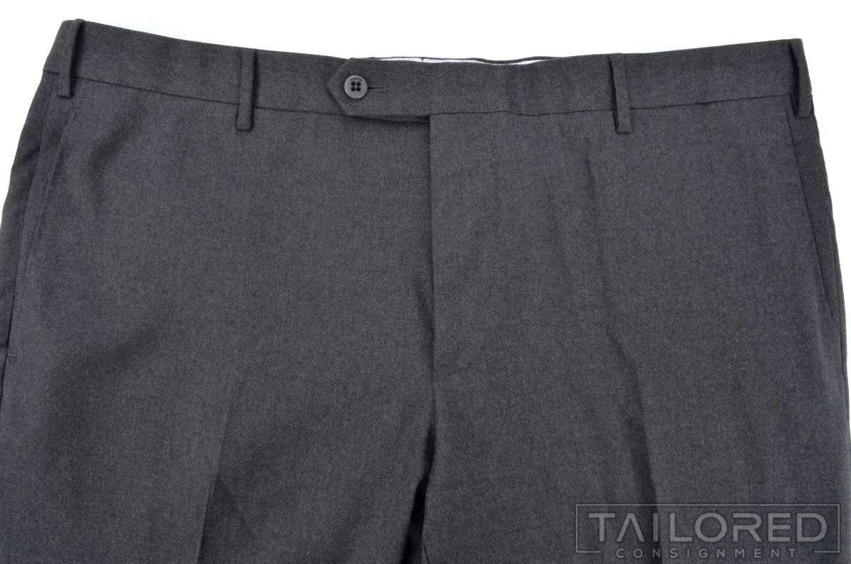 ZANELLA Current Parker Solid Gray Wool Flat Front… - image 2