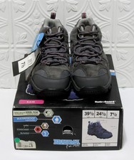Botas Brahma Para Ella Kate Gris Puntera de Acero Cuero Impermeable Talla 7.5 NUEVAS CON Caja