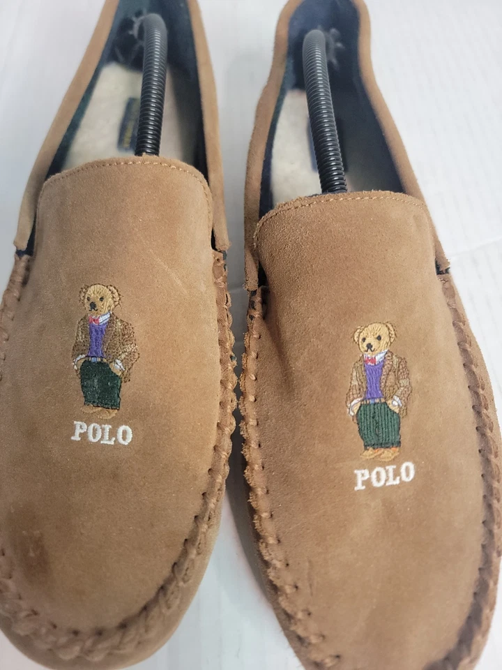 Туфли мужские Ralph Lauren Polo размер 13 Brenan Maddison с медвежьей подкладкой мокасины коричневые - Изображение 4 из 4