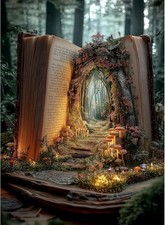 Magic Book Forest Diamond Art Kits for Adults,DIY Diamond Painting Kits for Begi