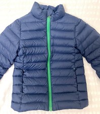 Lands' End Kids Blue/Green Down Puffer Jacket Insulated Full Zip Pockets 17