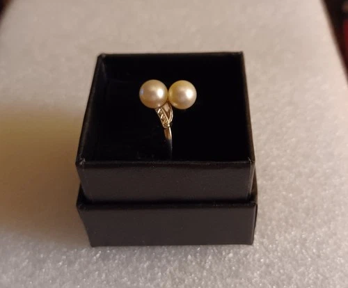 Vintage Mikimoto Pearl Ring ~ 950 Sterling Silver ~ Cultured Saltwater Akoya ~ 2