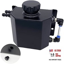 1L Universal Aluminum Radiator Coolant Overflow Expansion Tank Recovery black