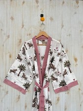 Cotton Tiger Handmade Kimono Gown,Beachwear,Bathrobe,Summerwear,Bridemaid,Comfy