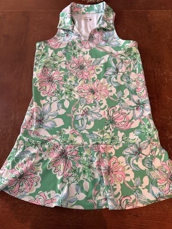 Lilly Pulitzer Spearmint Blossom Views Dania Dress & Shorts Luxletic Girls SZ XL