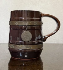 Rare USSR 2L Ceramic Beer Stein Rostov-on-Don 'Pechat Donskogo' Mug 6.5"