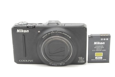 [ Exc+5 ] Nikon Coolpix S9300 Black 16.0MP 18x Digital Camera From Japan