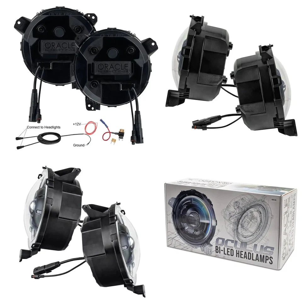 ORACLE Oculus Headlights Bi-LED Projector fits Wrangler JL/Gladiator - Black Foto 3 de 4