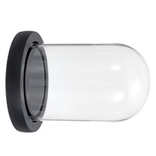 4.7"x3.1" Clear Cloche Glass Dome Bell Jar Display with Black Wooden Base