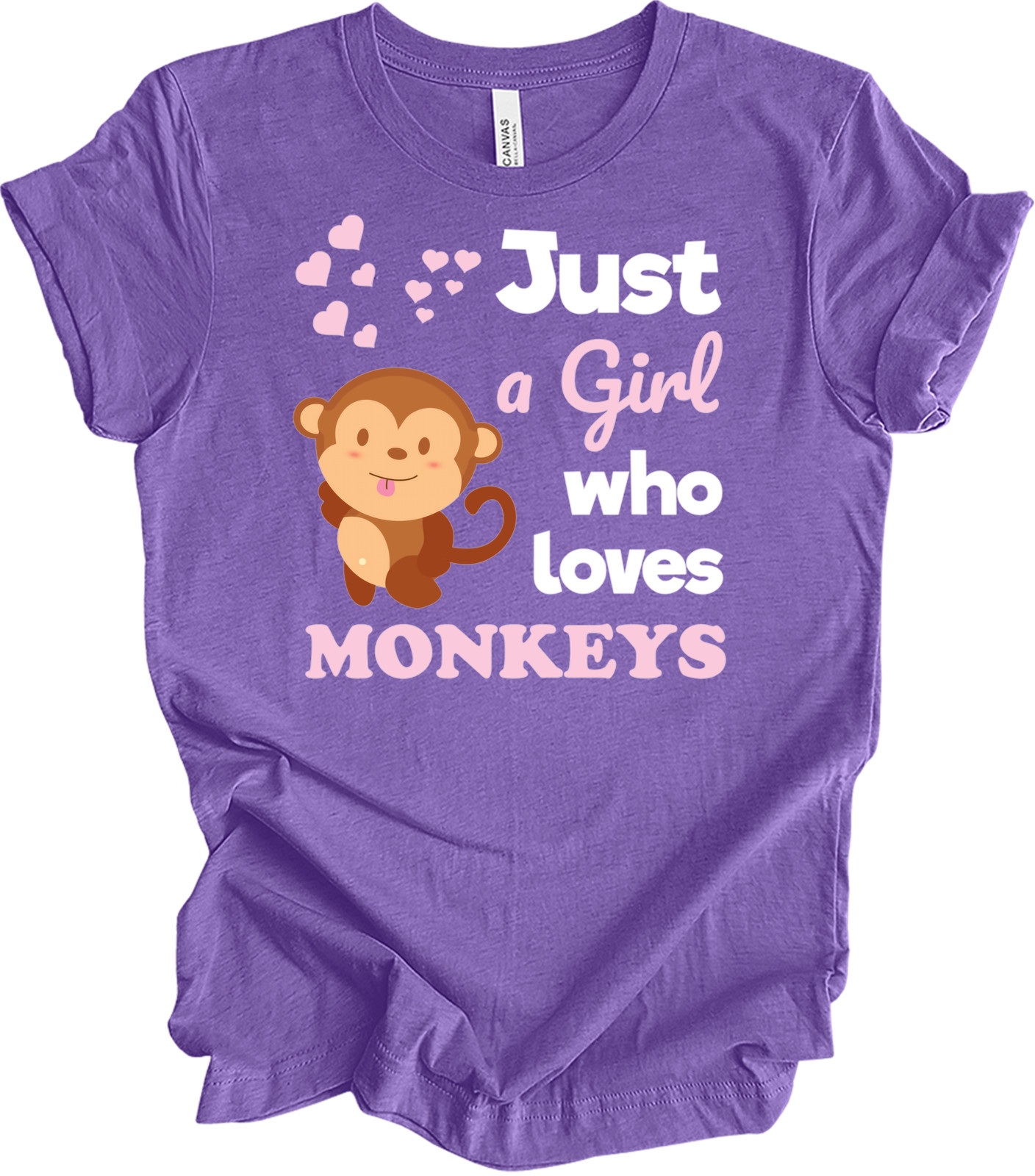 Just a Girl Who Loves Monkeys Cute T-Shirt image 5