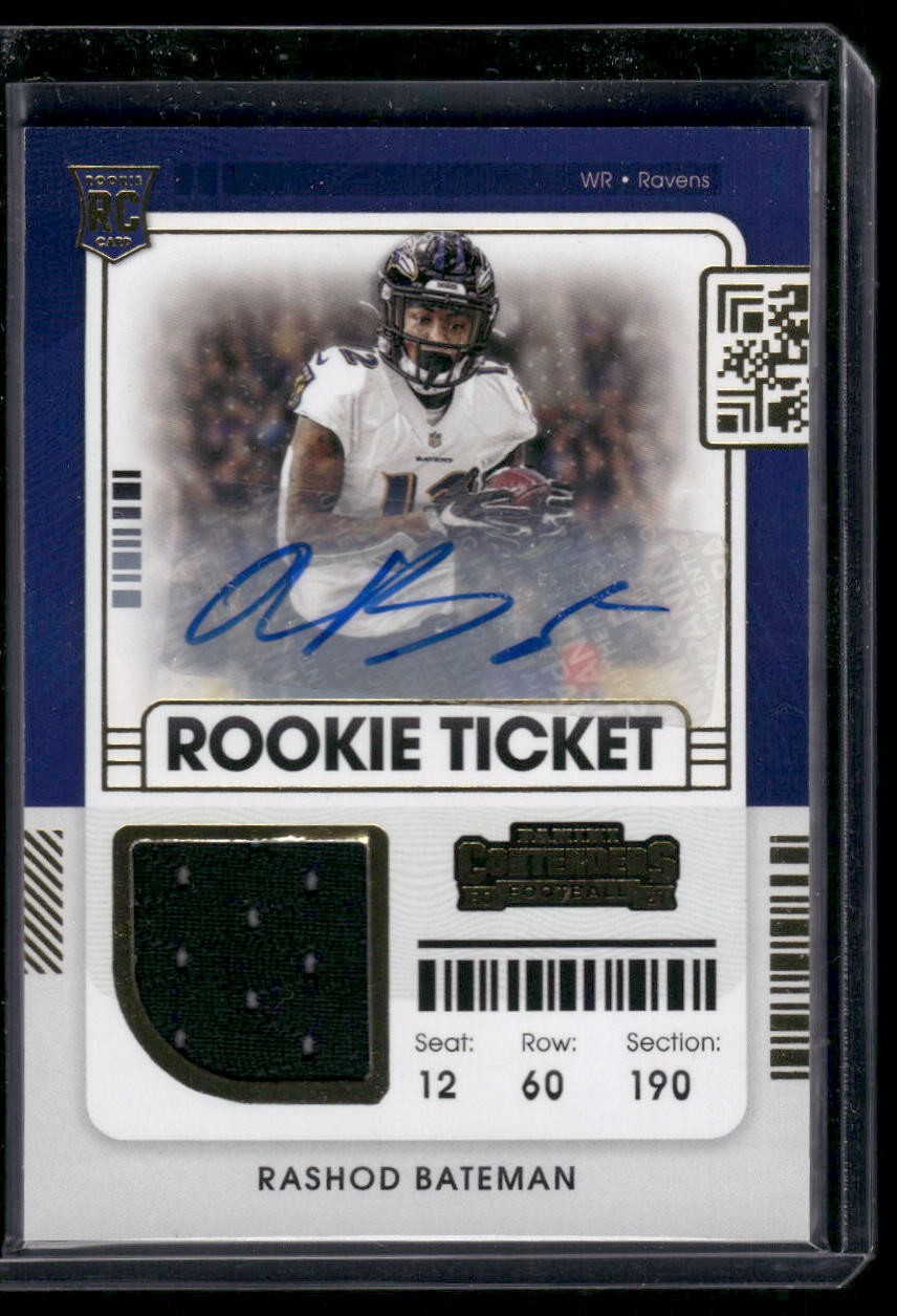 Rashod Bateman Panini Contenders Rookie Ticket Swatches #RBA Autograph-Variation