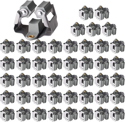 45 Pack Wall-Mounted Mop and Broom Holder for Home and Garden (Grey)
