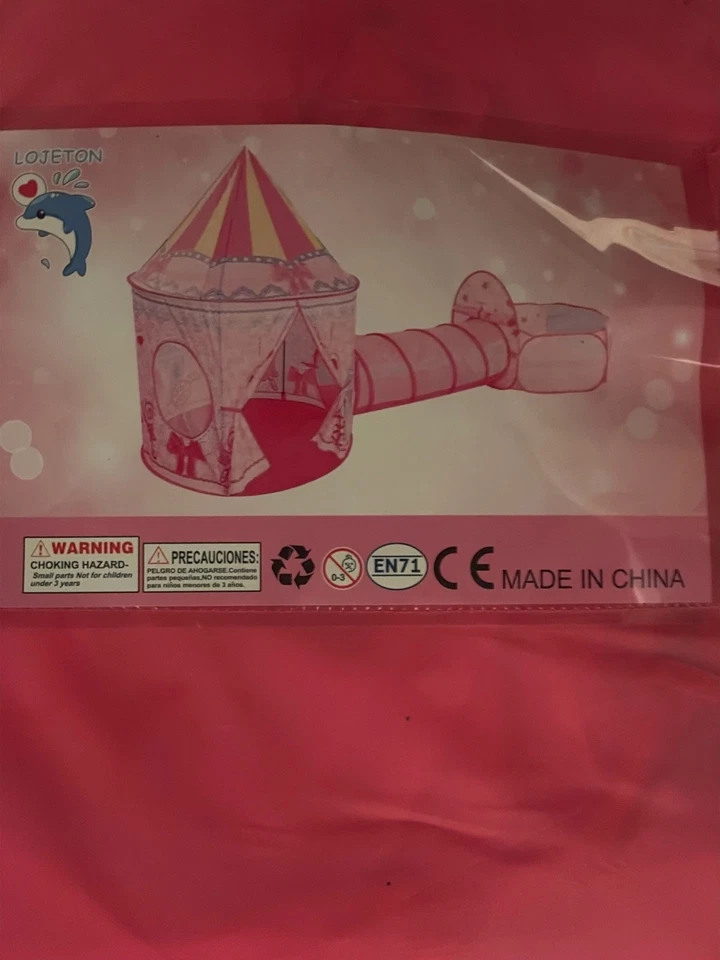 LOJETON 3pc Princess Fairy Tale Kids Play Tent Oval Crawl Tunnel Ball Pit for... - Image 3 of 4