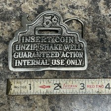 Vintage 1979 Great American Buckle Co. Chicago 5 Cent Insert Coin Belt Buckle