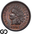 1902 Indian Head Cent Penny Choice BU, Attractive Copper Toning