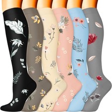 Compression Socks Women  Men 6 Pairs is Best Supportive Knee High Stockings