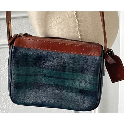 Vintage Polo Ralph Lauren Green Navy Black Plaid Crossbody