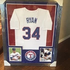 Nolan Ryan Texas Rangers Signed #34 Baseball Jersey Original Framed Display