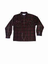 Vintage Gap Jacket Mens Large Brown Plaid Fleece Anorak 1/4 Zip Pullover 90s L