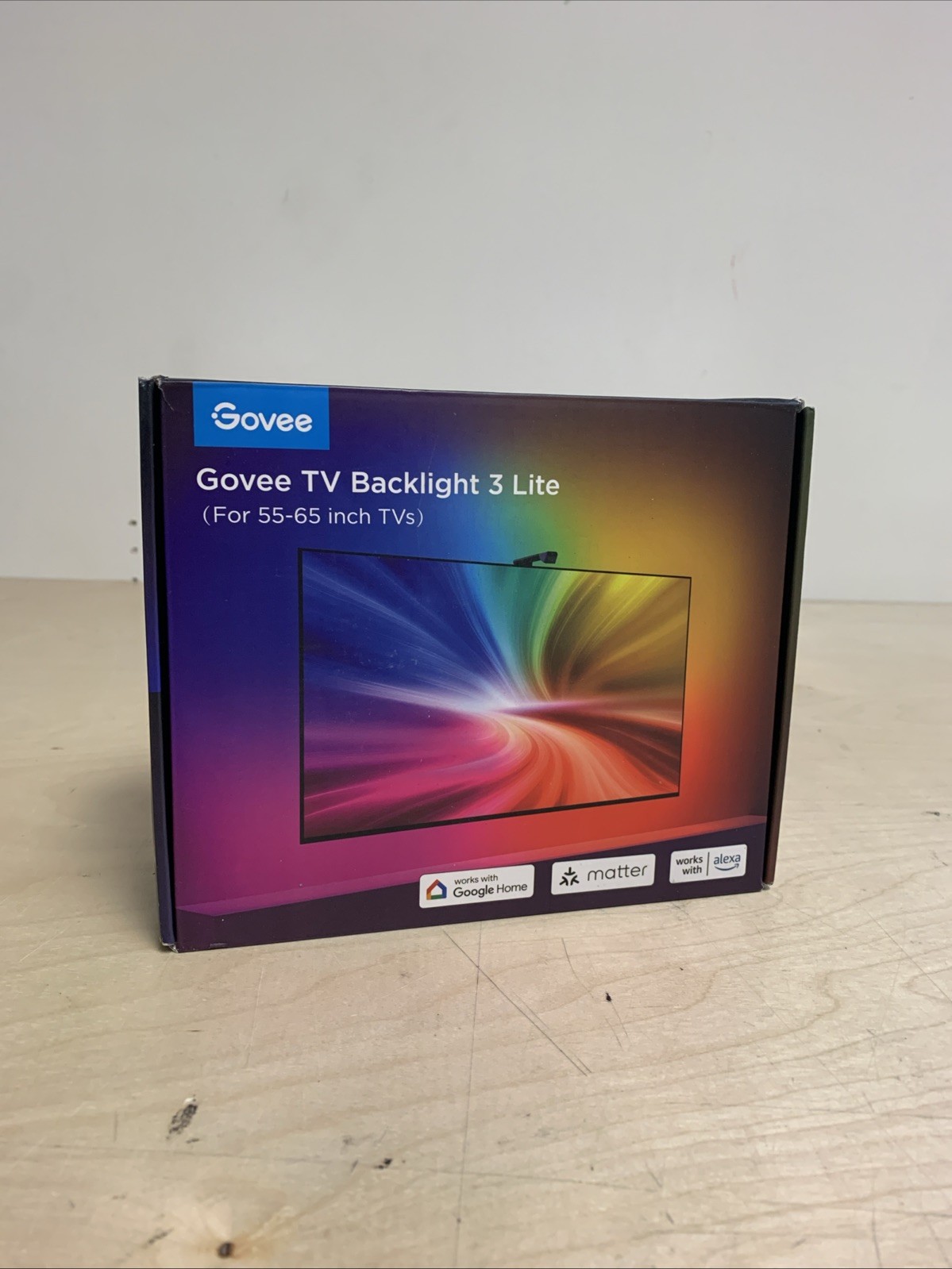 Govee TV Backlight 3 Lite Envisual Technology Fish Eye Sync 55-56 Inch TV RGBICW
