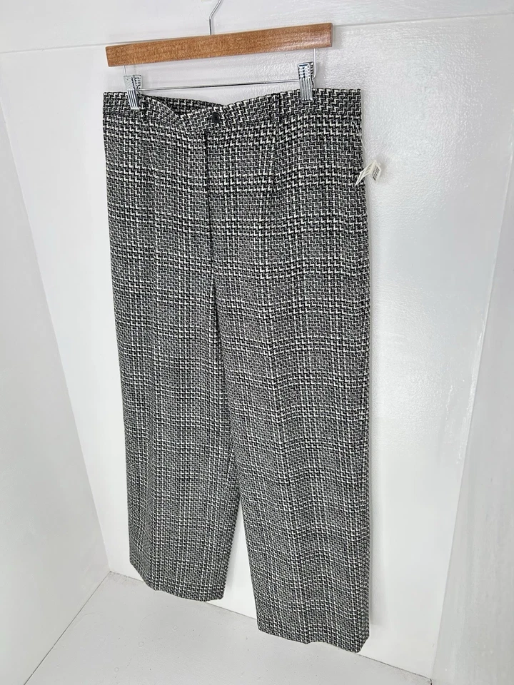 Talbots NWT Tweed Wool Wide Leg Trouser Pants Size 16 High Waisted Lined 33x31 - Image 3 of 4