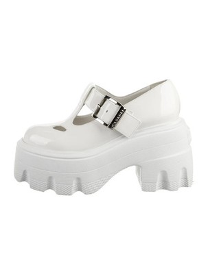 CASADEI White Patent Leather Mary Jane Platform Pumps Size 6.5 IT 36.5 Good Cond