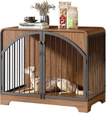 40" Farmhouse Dog Crate Furniture Large/Medium Dogs Decorative Pet House End