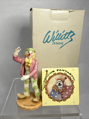 Willitts Design Circus Fantastic Clown Waving Mary Keen Box Tag