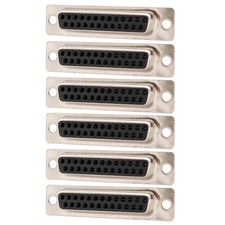 6 Pcs DB25 D-SUB 25 Pin Female Jack Crimp Pin Type Connector Cup Socket Assembly