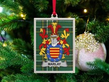 Marlay Irish Family Crest Christmas Ornament