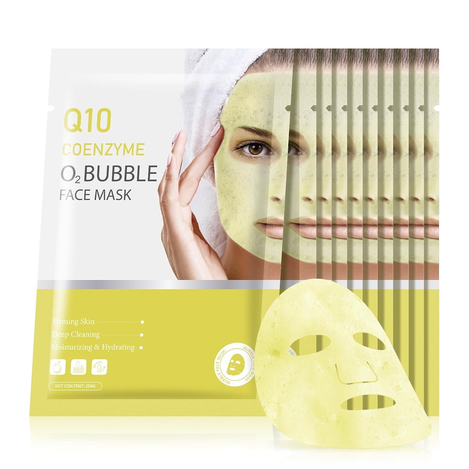 10-Packs Moisturizing Facial Masks: O2 Bubble Sheet Mask