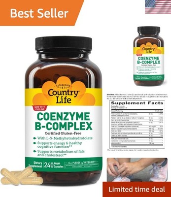 Essential B-Vitamins: Coenzyme B-Complex for Energy, 240 Easy-to-Swallow Caps