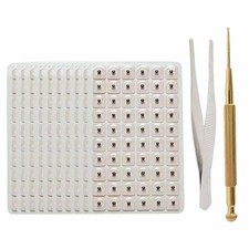 600 Counts Acupuncture Ear Seeds Disposable Ear Press Seeds, with Tweezer