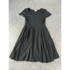 Prada Women's Black Knee Length Fit & Flare Side Zip Dress Size EU 46/US 12