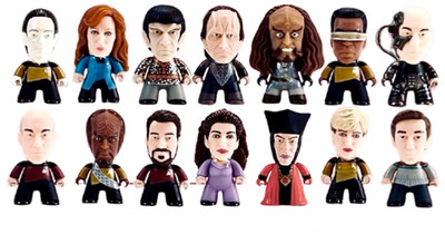 Star Trek The Next Generation Titans 3'' Posable Figures Picard Data Riker Worf