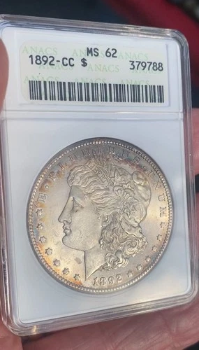 1892 CC Morgan Silver Dollar MS 62 Carson City Coin