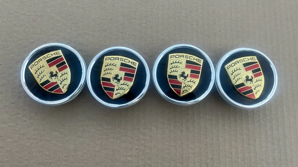 Juego de 4 tapacubos Porsche Classic 76 mm (2,99") se adapta a la mayoría de las ruedas Porsche OEM Foto 4 de 4