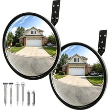 KJE 2 Pack 12 Inch Acrylic Convex Mirror 160 Wide Angle Blind Spot