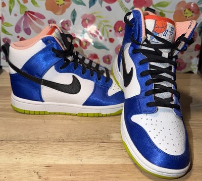 Nike Dunk High women s satin Blue dv2185-100 Sz 7 Women.  Pre-0wned.