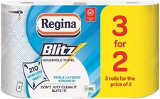 12 Rolls of Regina Blitz Kitchen Roll, Paper Towels, Supplies Wholesale Job Lot