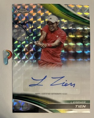 2025 Topps Chrome Tennis Learner Tien 104/150 Auto Blue Geometric #CA-LTN