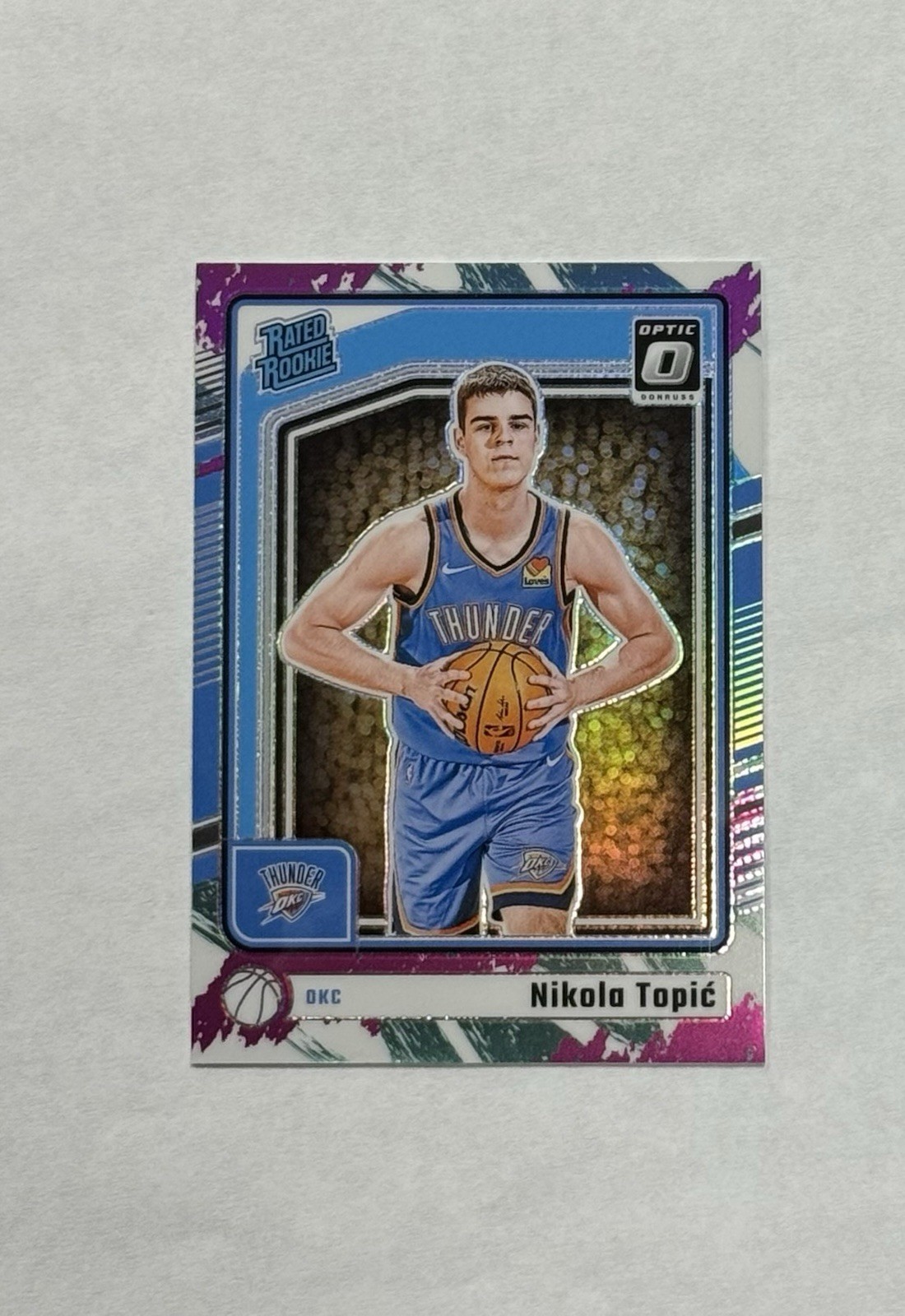 Nikola Topic 2024-25 Panini Optic #278 Jazz Prizm Rookie Thunder