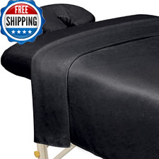 ForPro Premium Microfiber 3-Piece Massage Sheet Set - Black