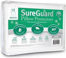 Set of 2 Queen Size Pillow Protectors - 100 Waterproof, Bed Bug Proof