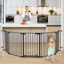 127.8" Extra Wide Baby Gate, Dog Gate for House Stairs Doorways Fireplace, Auto
