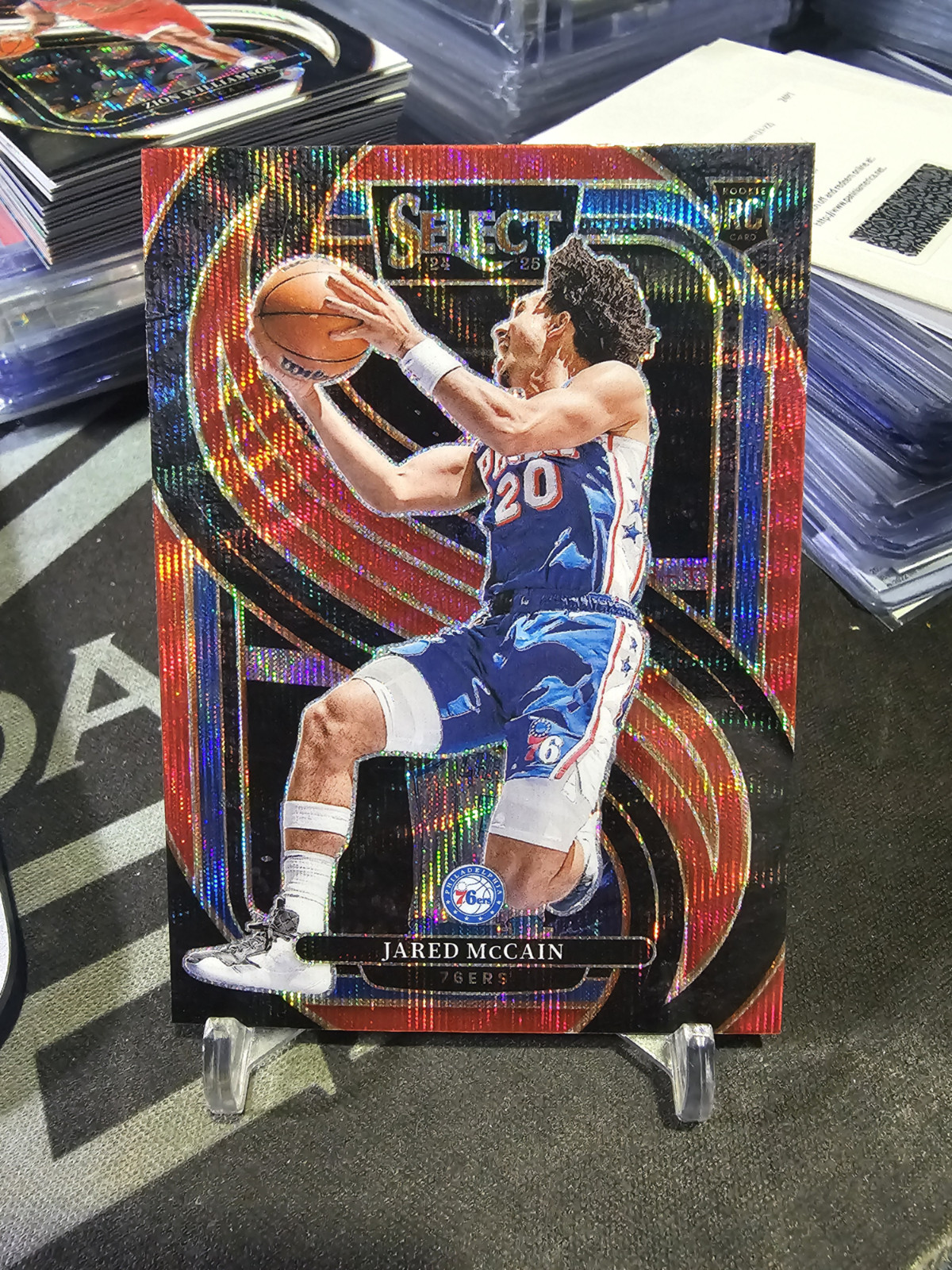 2024-25 Panini Select Jared McCain Premier #184 Red Wave RC!