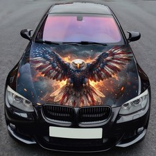 Patriotic Eagle Usa Custom Vinyl Hood Wrap Decal Car Truck Suv Fit
