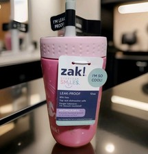 NEW ZAK EVERYDAY SMILES UNICORN KIDS STRAW TUMBLER 12OZ PINK