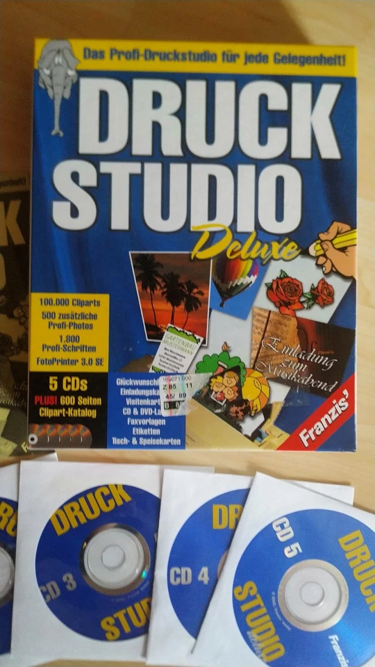 ---Franzis Druck Studio Deluxe- Komplettpaket mit 5 CDs & Clipart-Katalog - Bild 3 von 4